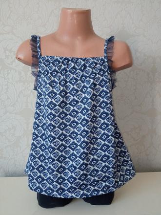 Modrá vzorovaná dievčenská blúzka lola liza (104), 104