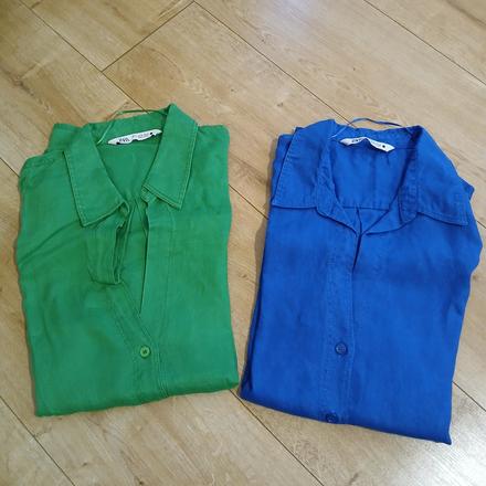 2x ľanová košeľa zara, zara,xl