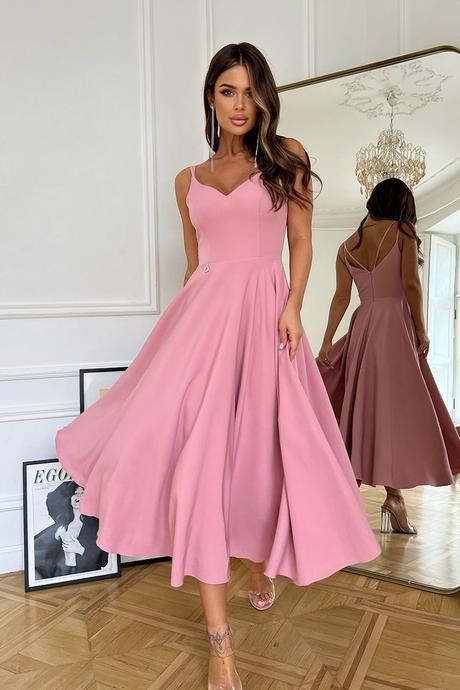 Dámske midi šaty ester staroružová, 34 / 36 / 38 / 40