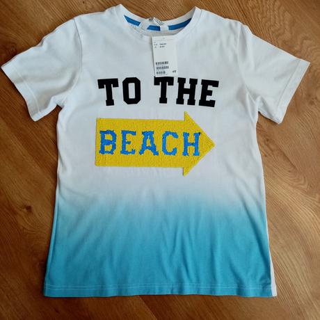 Tričko s flitrami, h&m,134 / 140