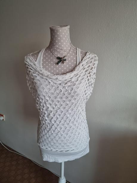Biely dvojvrstvový top m, m