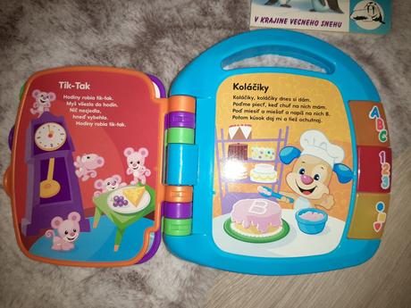 Riekanky fisher price, kocka infantino, knižka, 