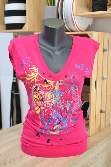 Ružové tričko s flitrami s, s