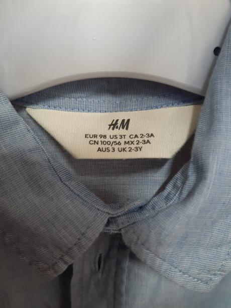 Modrá košieľka, h&m,98