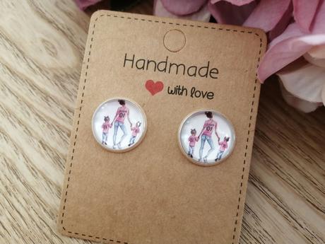 Náušnice napichovačky super mama dvojičky, 