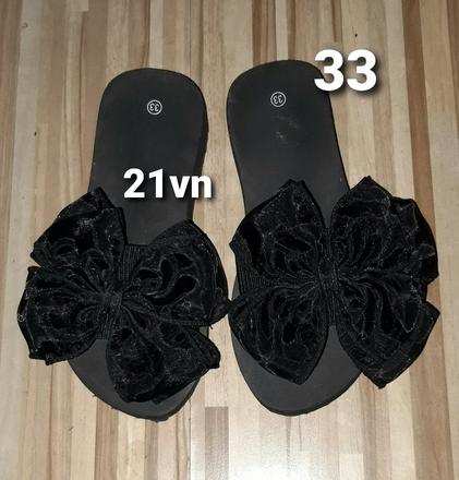 Čierne šlapky z mašlu 33, 33