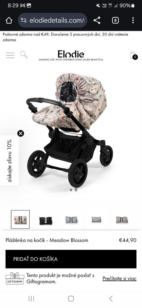 Pláštenka na kočiar elodie meadow blossom, elodie details,elodie details mondo