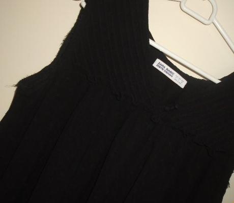 Zara basic z1975 denim vzdušné voľné čierne šaty, zara,l