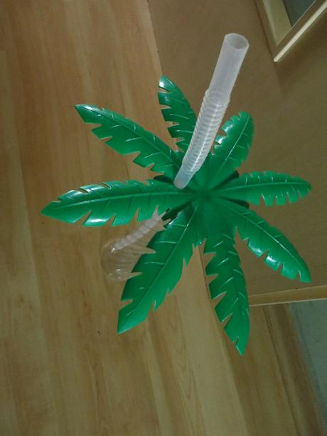 Pohár so slamkou - palma - 300ml, 