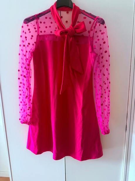 Krasne ruzove saty s maslou, xs