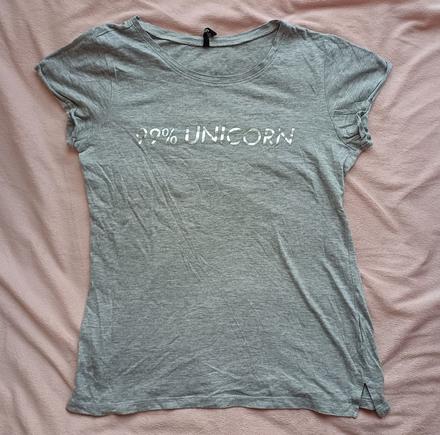 Svetlošedé tričko unicorn zn.sinsay veľ.s, sinsay,s