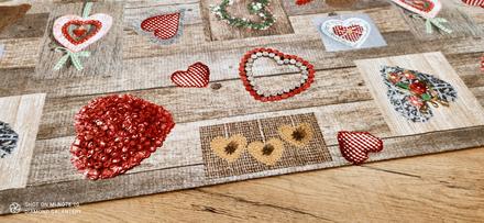 Bavlna režná - srdcia mix - cena za 10 centimetrov, 