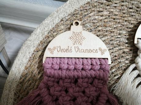Macrame ozdoby vianoce, 