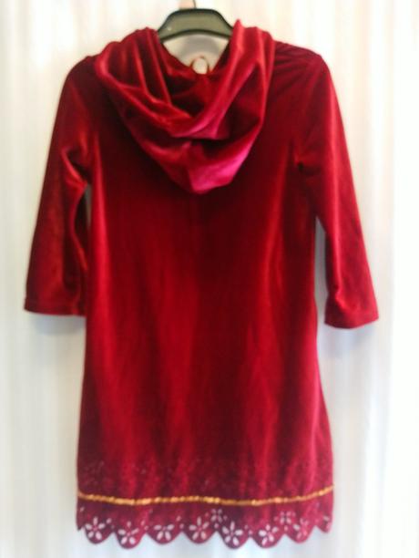 Dievčenské červené zamatové šaty, monsoon, 104-110, monsoon,110