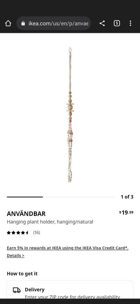 Kvetinac zaves 135 cm ikea användbar,