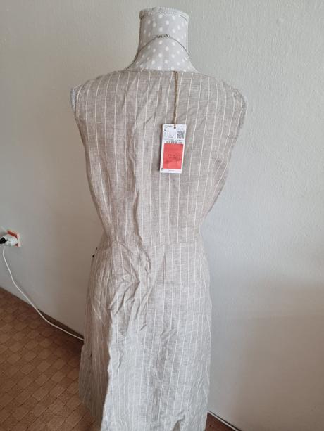 Ľanové prepínacie šaty ražnej farby mango veľ. l, mango,l