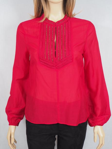 Kvalitná červená blúzka h&m conscious collection, h&m,34