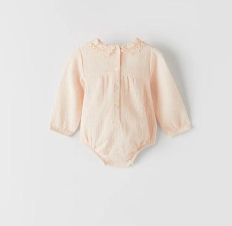 Romanticke bodynko zara s hackovanym golierikom, zara,80