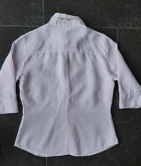 Svetloružová ľanová košeľa s 3/4 rukávom, 34