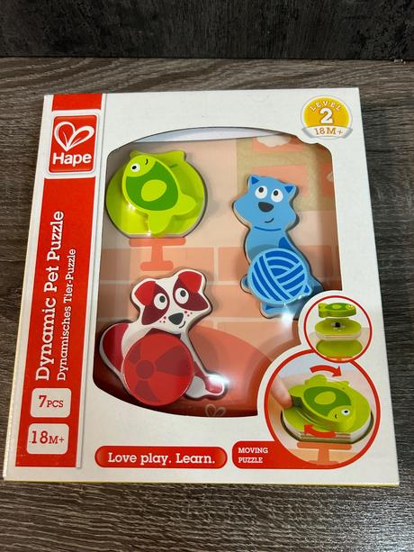 Hape pohyblive puzzle domace zvieratka,