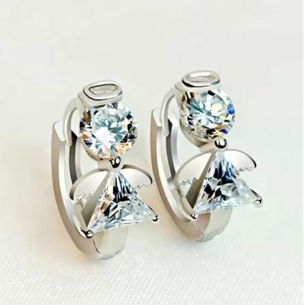 Strieborné 925 náušničky anjelik,