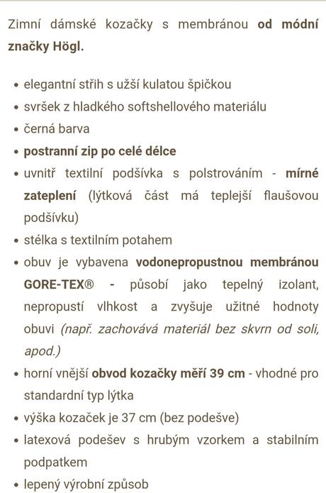 Högl gore-tex zateplene cizmy, 40