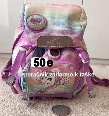 Školská taška dievčenská beckmann+peračník zadarmo, 