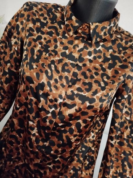 Saténová leopardia blúzka pieces - animal print, s