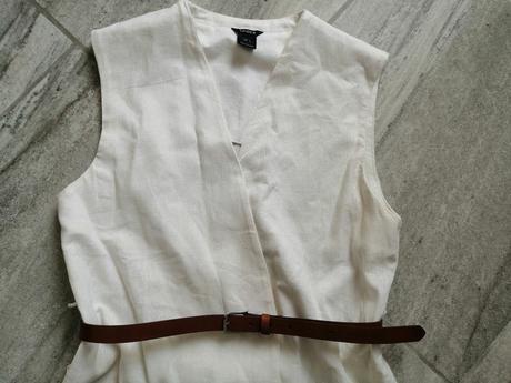 Maslovobiele ľanové šaty lindex, vs, jednoduché, lindex,s