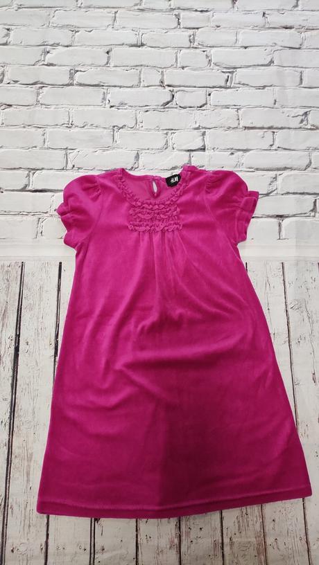 Pošta grátis - zamatové šaty, h&m,128