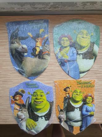 Puzzle shrek, fiona, oslik a kocur v cizmach,