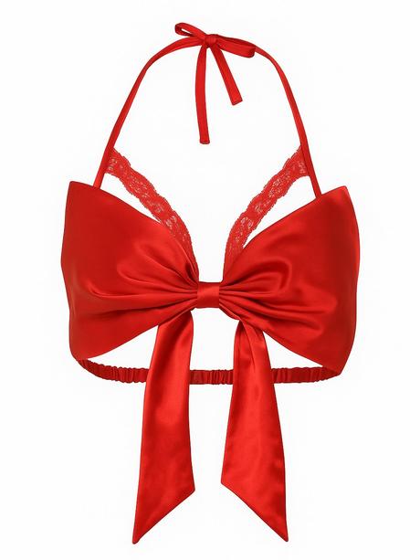 Červená podprsenka s mašľou, m