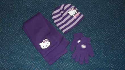 Ciapka + sal + rukavice hello kitty, sanrio,62