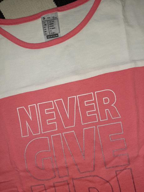 Kvalitné športové tričko domyos never give up 140, domyos,140