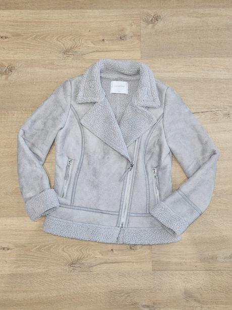 Šedý chlpatý dámsky kabátik / bunda, gate,xs