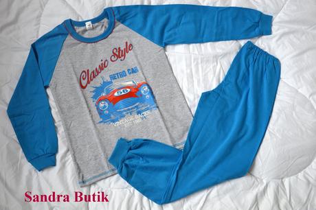 Detské bavlnené pyžamo auto pre -násť ročných, 140 - 176