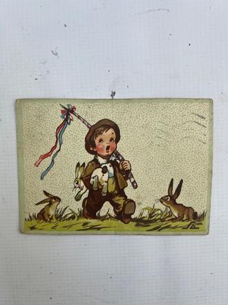 Salac vesela velka noc pohladnica starozitna vinta, 