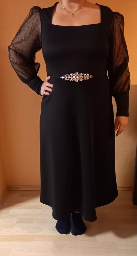 Čierne elegantné šaty, xl