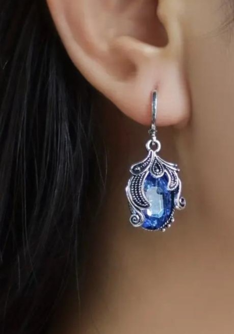 Náušnice visiace modré, 