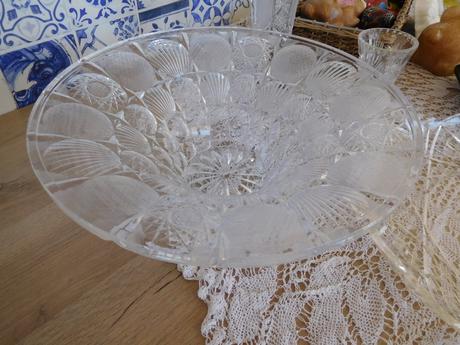 Brúsené sklo, misa váza vázička, 