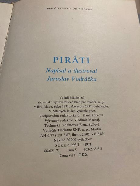 Krásna stará retro rozprávková kniha piráti 1971,
