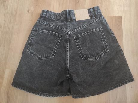 Riflové mom fit šortky, zara,s