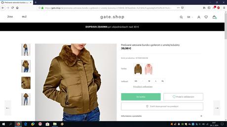 Dámska bunda, dámska bombérka, chlapčenská bunda, gate,m