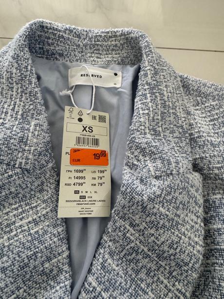 Modré sako, reserved,xs