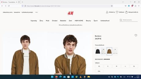 Bombéra, bombérka tmavobéžová, h&m,l