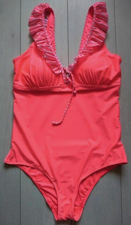 Jednodielne neónové dámske plavky janina, v. xxl, 46 - xxl