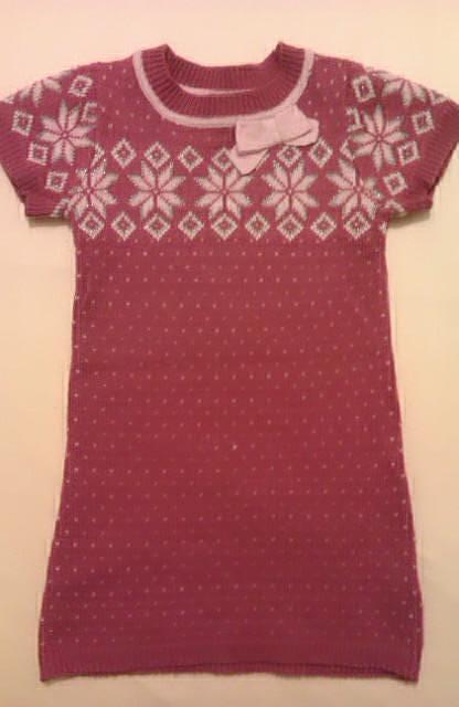 Ružové úpletové šaty, na 5-7 rokov, dopodopo,116