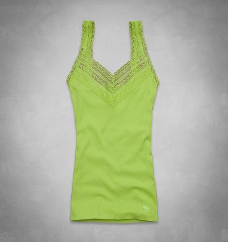 Zelene tielko s cipkou abercrombie&fitch v.xs a s, abercrombie&fitch,m / s / xs