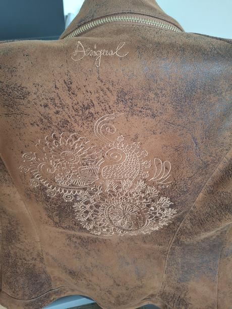 Štýlová bunda do pásu desigual efekt koženej, desigual,38