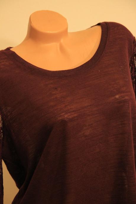 Bordový sveter s čipkou, xxl, xxl